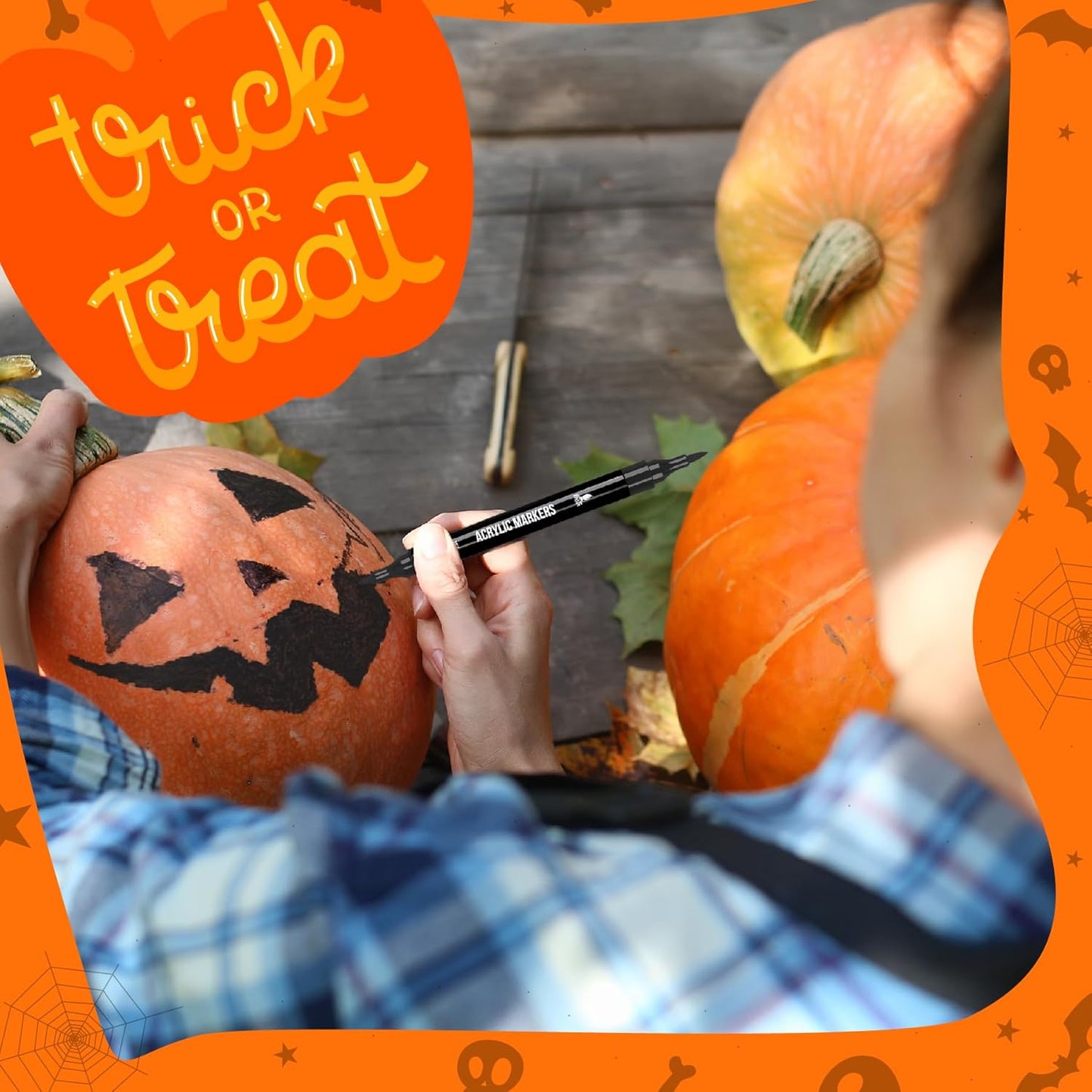 72 Colors Acrylic Paint Markers, Dual Tip with Fine Tip and Brush Tip Pens for Stone, Wood, Calligraphy, Canvas, Ceramic, Metal, Glass, Rock Painting, DIY Crafts