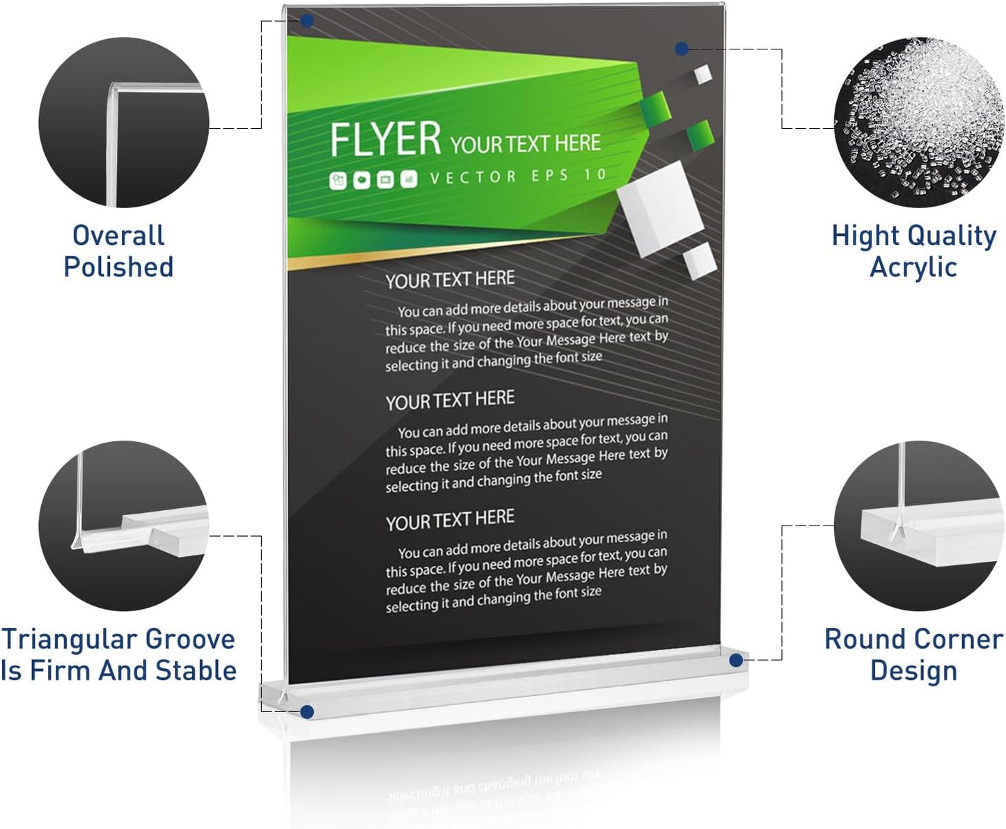 6 Pack Acrylic Sign Holder 5x7 Inches, Clear Small Acrylic Document Holder Frames, Plastic Table Brochure Sign Holder for Office, Events, School, Shop, Trade suppliers