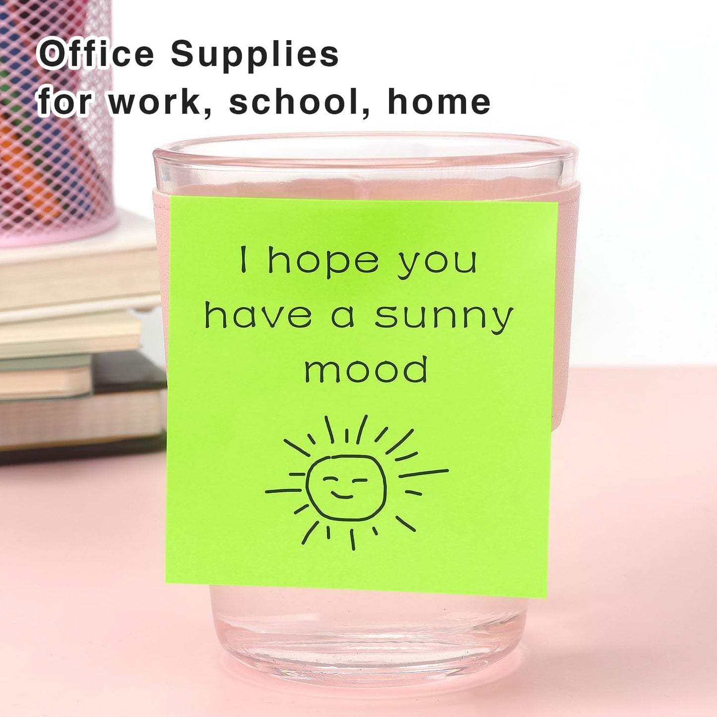 Sticky Notes 3x3 Self-Stick Notes Bright Colors Sticky Notes 4 Pads 100 Sheets/Pad (Green)