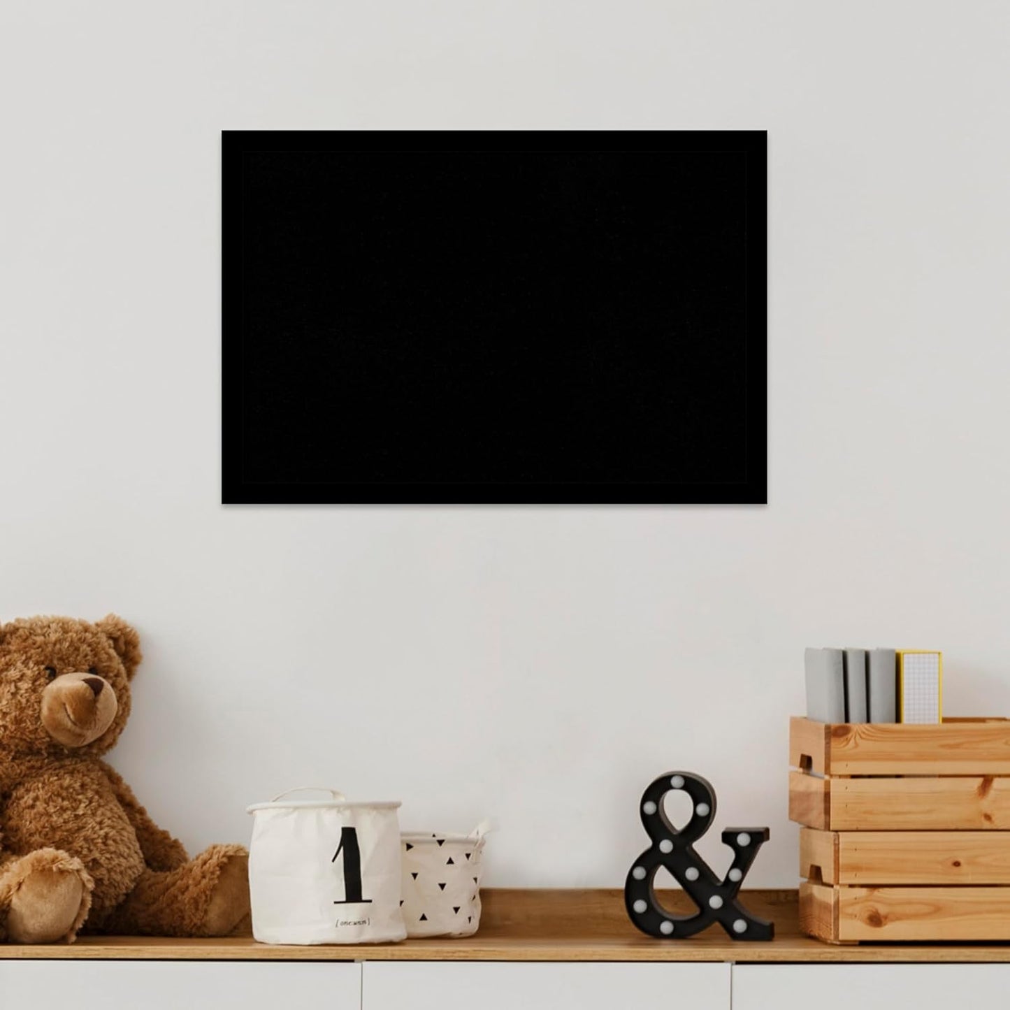 Amanti Art Black Cork Board for Wall, 13x19 Vision Board with Black Wood Frame, Small Corkboard Office Decor for Home Organization, Modern Corkboard Pinboard to Display Items for Home Organization in
