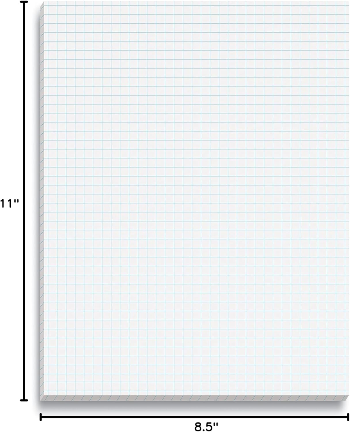 Better Office Products Graph Paper Pad, 8.5" x 11", 50 Sheets, Double Sided, White, 4x4 Blue Quad Rule, Easy Tear, Grid Paper, Graph Paper