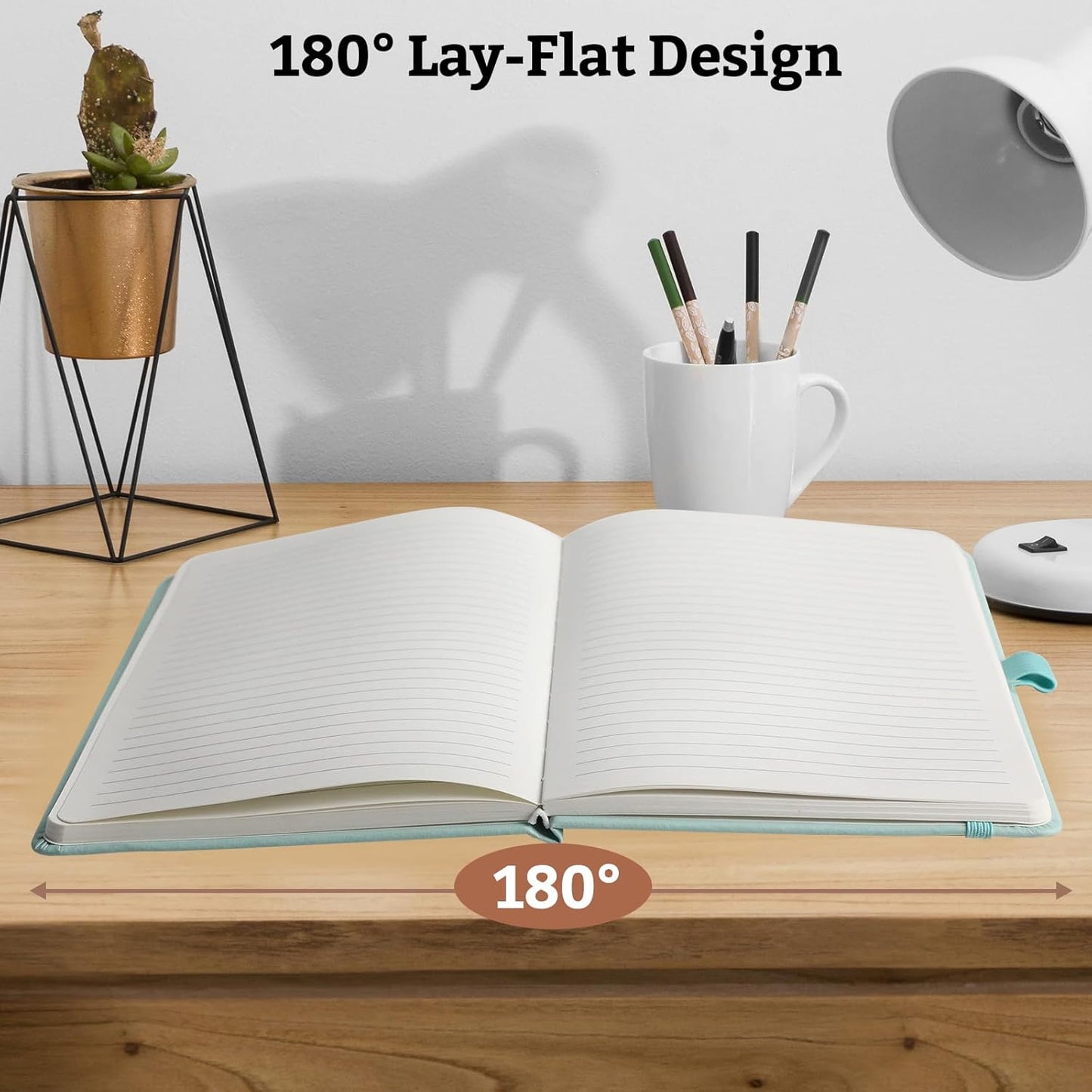 Hardcover Lined Bullet Dotted Journal Notebook, A5 140 192 Pages 100 120Gsm Paper College ruled for School,Work,Travel,and Daily Planning,5.7''*8.3'' (12, Light Green, A5 Lined)