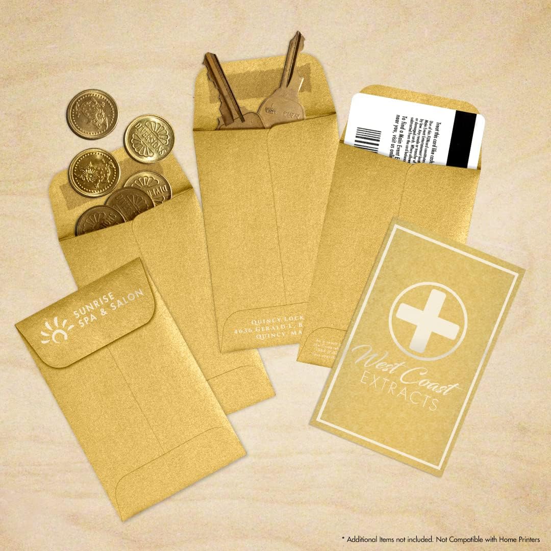 LUXPaper #1 Coin Envelopes | 2 1/4" x 3 1/2" | Gold Metallic | 80lb. Text | 250 Qty