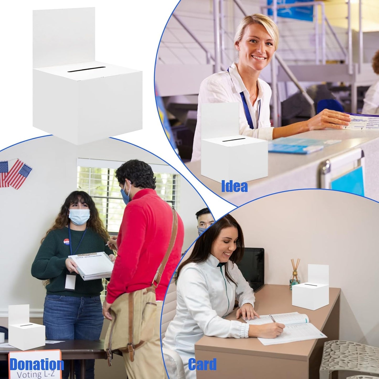 Ysglory 24 Pack Raffle Ticket Box White Suggestion Ballot Box with Slot Cardboard Charity Donation Boxes for Fundraising Collecting Business Card Voting Contest, 6.6 x 4.5 x 4.5 Inches