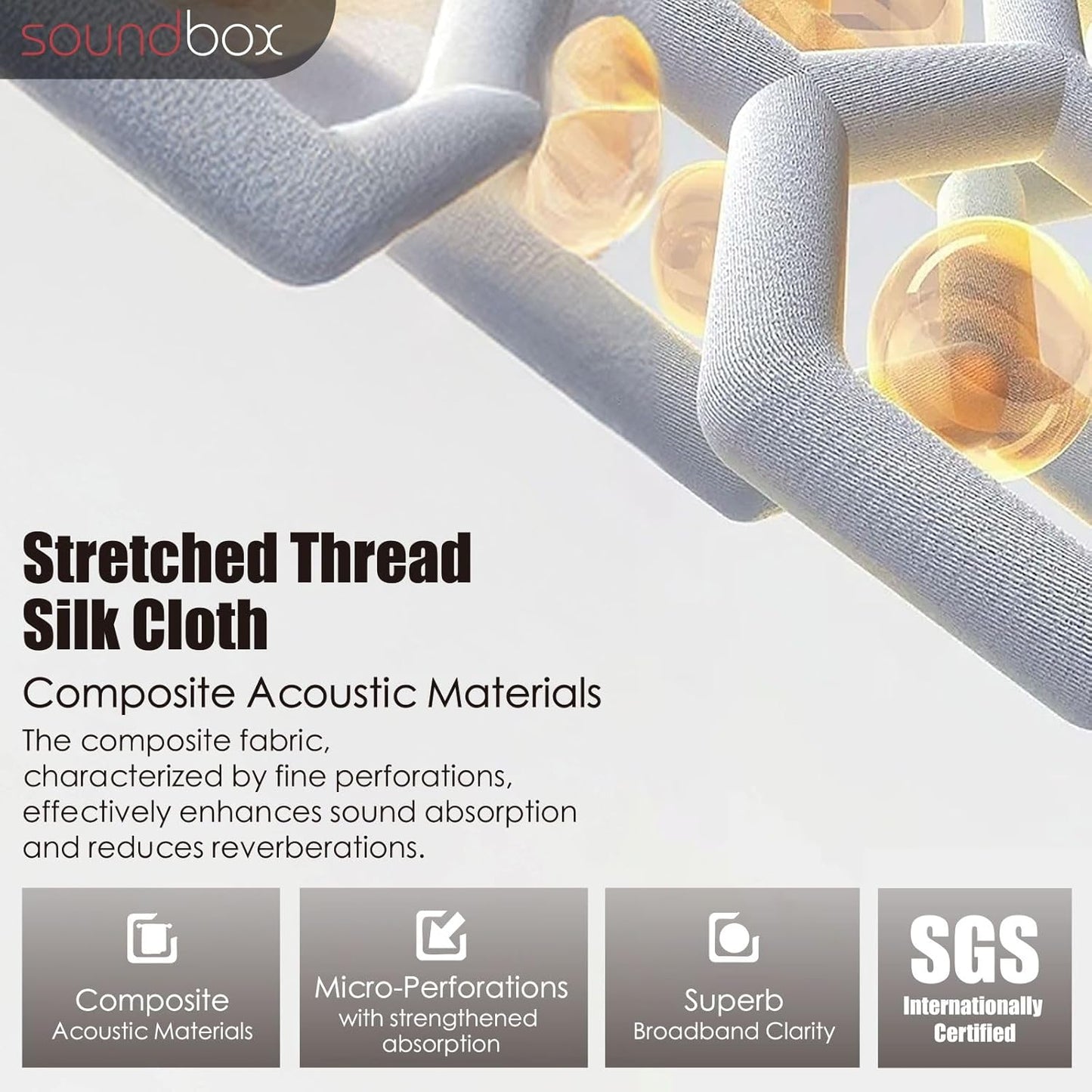 Soundbox Art Acoustic Panels 23.6"x47.2" Sound Absorbing Wall Panels, Decorative Panels for Noise Reduction, Storm Hush, Studio, Home Theater, Office