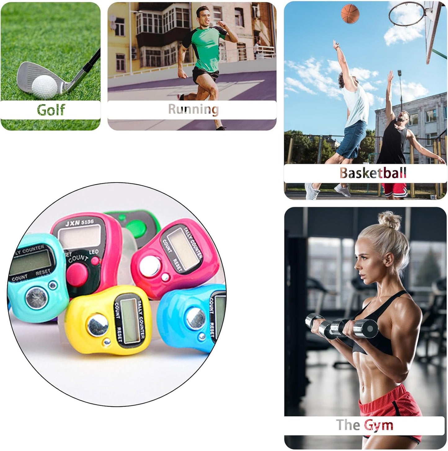 Electronic Finger Counter, 5-Digit Number Count Clicker Mini LCD Digital Display Hand Tally Counter, Resettable Counters Clickers for Knitting, Crochet, Coaching, Lap, Golf, Toddler & Fidget