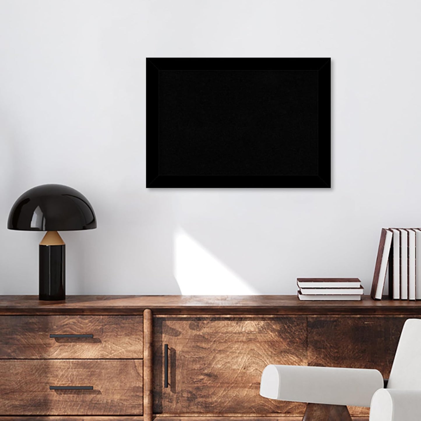 Amanti Art Black Cork Board for Wall, 19x27 Vision Board with Black Wood Frame, Medium Corkboard Office Decor for Home Organization, Modern Corkboard Pinboard to Display Items for Home Organization