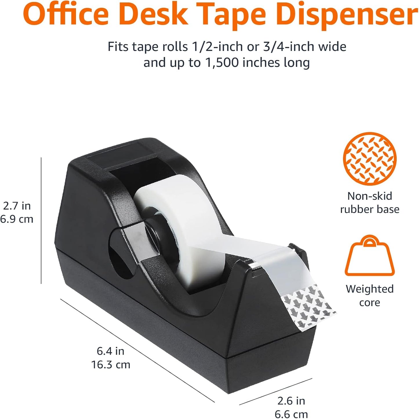 Amazon Basics Tape Dispenser, 24-Pack
