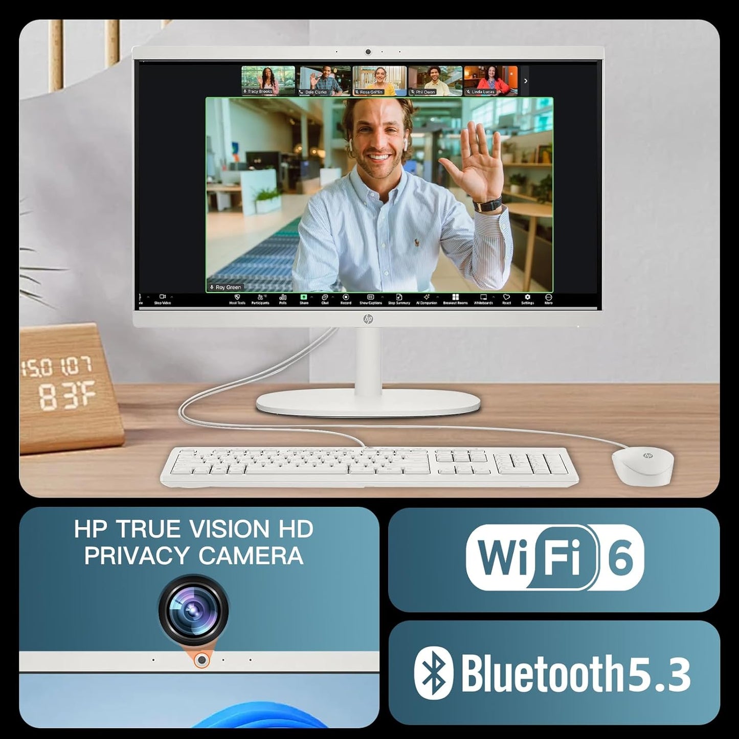 HP All-in-One Desktop Computer - 21.5" Full HD Anti-Glare Display | Intel Celeron J4025 | for Everyday Use | Mouse & Keyboard | 32GB RAM 1TB SSD | Win 11 Pro | w/Accessories