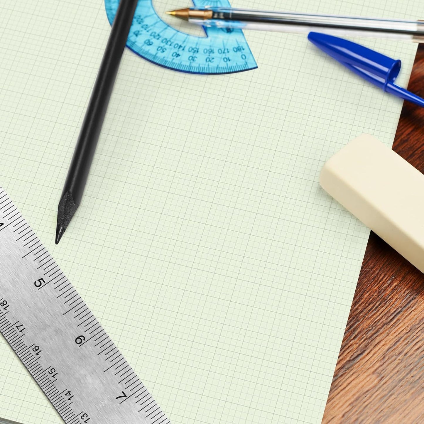 25 Sheet Graph Paper Pad 24" x 36" Large Graph 1" and 1/4" Ruled Grid Paper for Engineer Architect Designer Mathematician Draftsmen Sketch House Commercial Building Plan Drafting(Green)