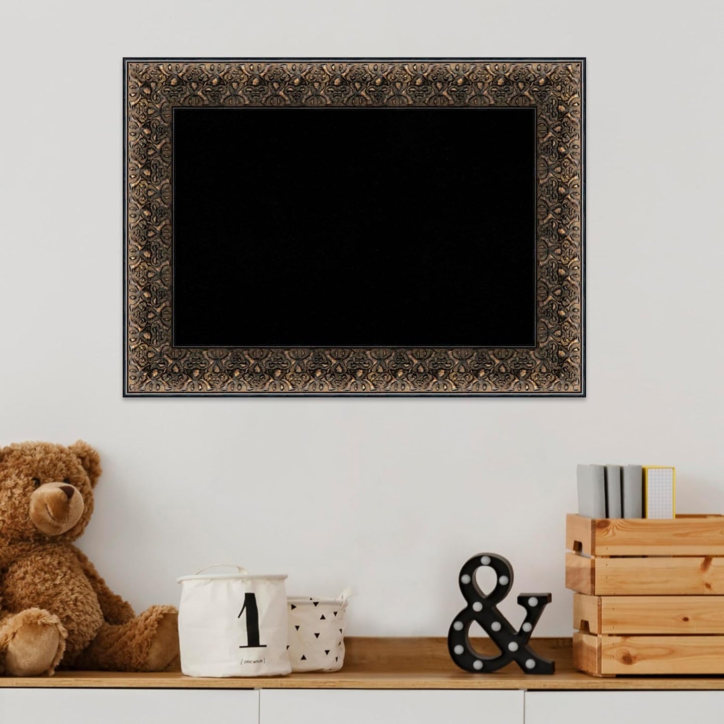 Amanti Art Black Cork Board for Wall, 17x23 Vision Board with Black Wood Frame, Small Corkboard Office Decor for Home Organization, Traditional Corkboard Pinboard to Display Items for Home