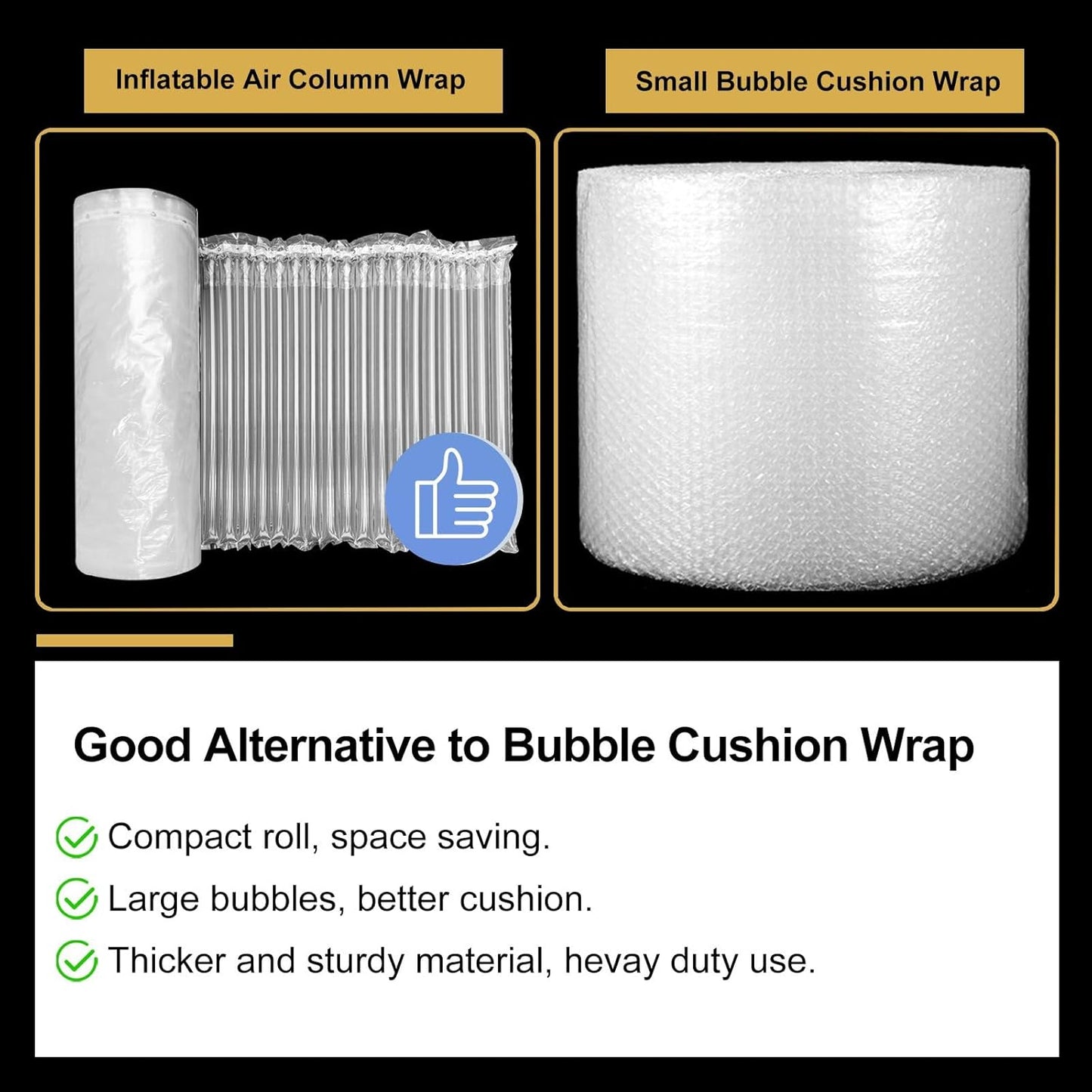 Large Bubble Cushioning Wrap for Packing 13.7inch*100feet, Inflatable Air Pillows for Shipping & Heavy Duty Moving Supplies Reusable Recyclable Packing Material for Fragile Items