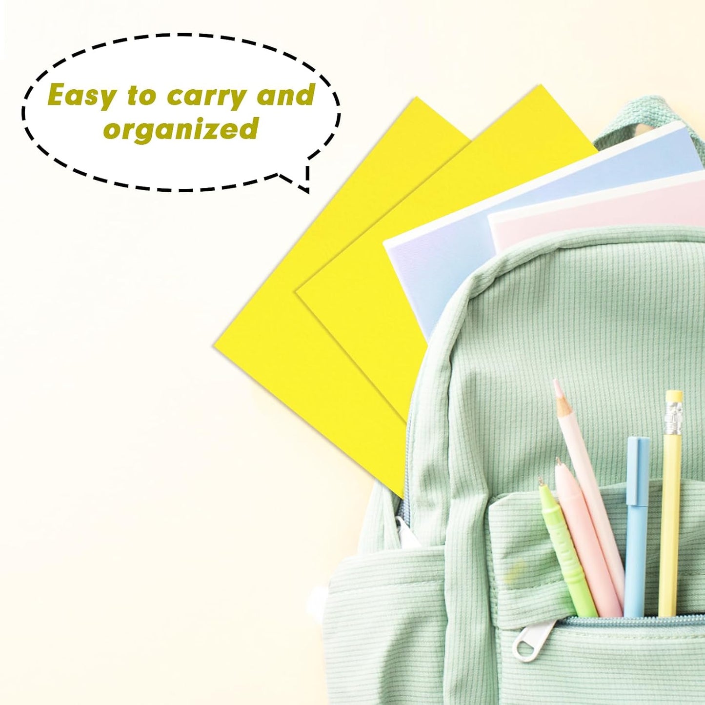 Two Pocket Folders, RAZCC 50 Pack 2 Pocket Folders Fit Letter Size Paper, Paper Folders with Pockets for School Office Business Home, Yellow