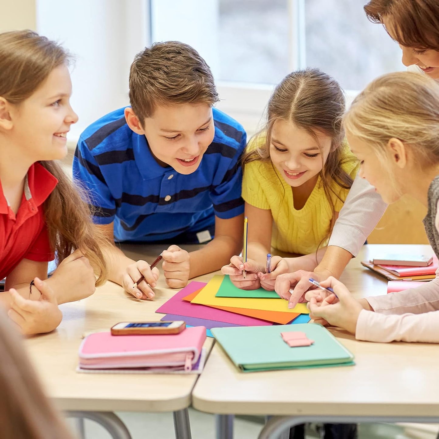 Fainne 300 Pcs 5 x 8 Inches Blank Index Cards 180 Gsm Thick Card Stock Assorted Color Neon Blank Flash Cards Colorful Study Notecards for Organizing(Bright Colors)