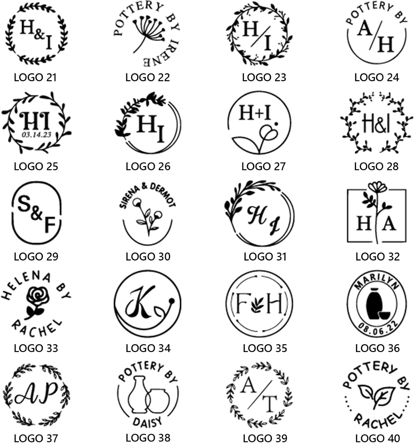 Custom Pottery Stamp for Clay - Personalized Logo Clay Stamp with Your Design - Letter Ceramic Stamps for Pottery Clay to Create Unique Imprints, Clay Potters Lovers Gifts, Polymer Clay Tools