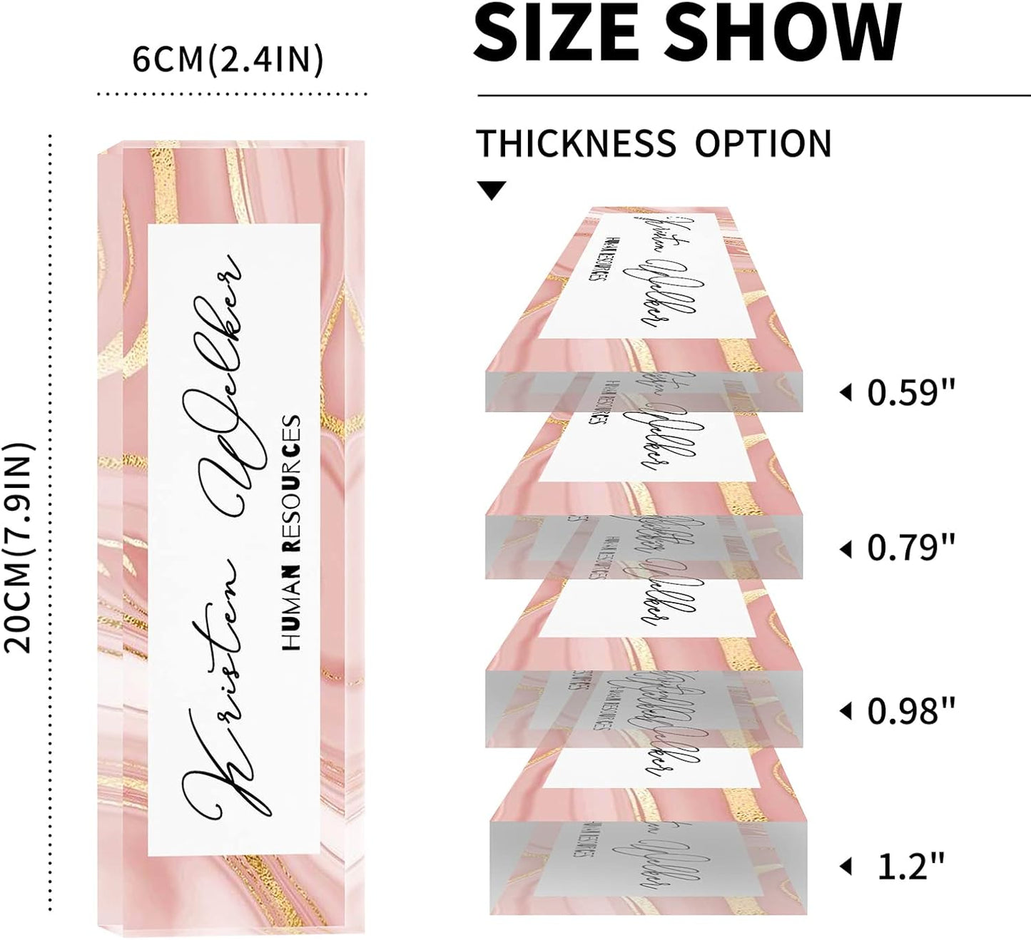 Gowelly Office Desk Name Plate Personalized |Custom Name Plates for Desk| Custom Employee Appreciation Gifts | Office Gifts for Women, Boss, Employee, Teacher, Social Worker-5