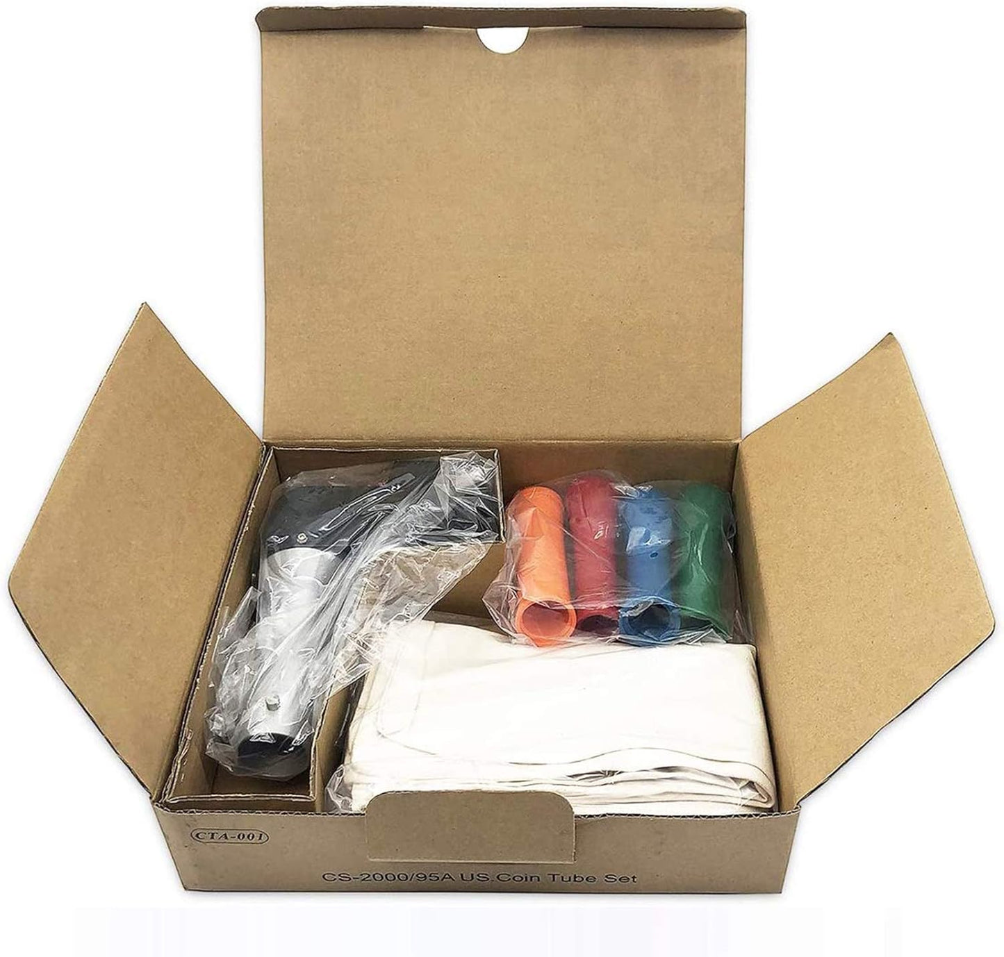 Ribao Coin Tube Connector, 4 Coin Tubes and Coin Bags Set for Coin Counter and Coin Sorting Machines CS10S/CS-2000/HCS-3300/HCS-3500AH