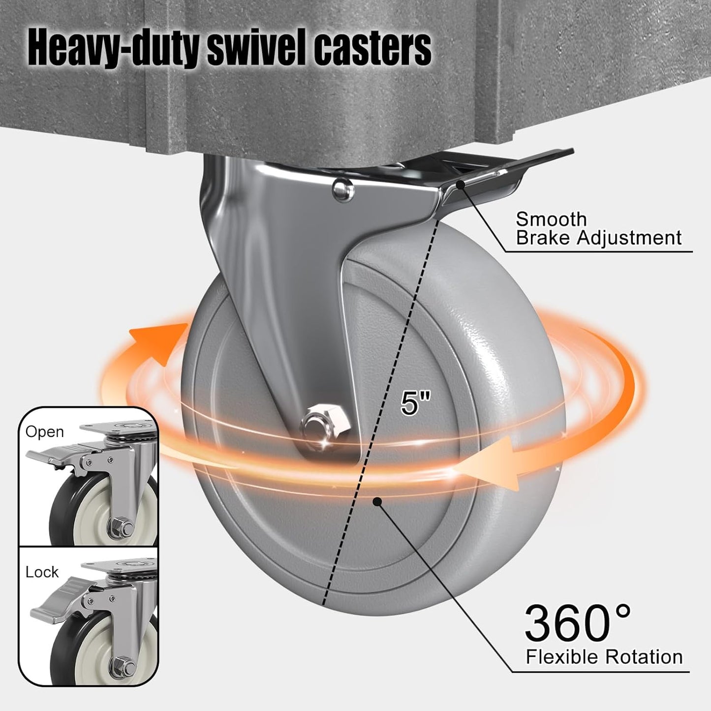 2 Tier Plastic Rolling Cart Utility Cart on Wheels, Heavy Duty Tool Carts with Ergonomic Storage Handle and Deep Shelfs, Work Carts Service Cart for Garage, Warehouse, Workshop, Office, Cleaning