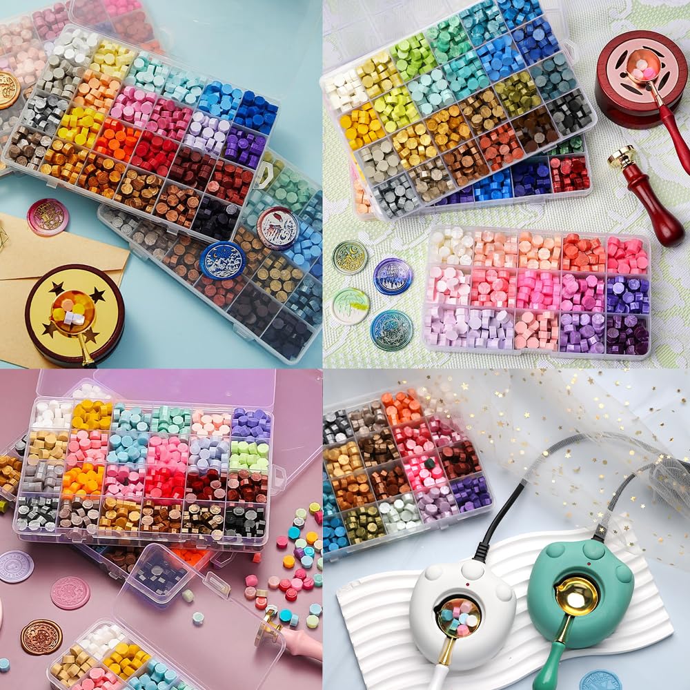 1200pcs Wax Seal Beads,48 Assorted Color Sealing Beads Ideal for Wax Seal Stamp Wedding Letter Envelope Decor Wine Bottle Sealing (Multi Color)