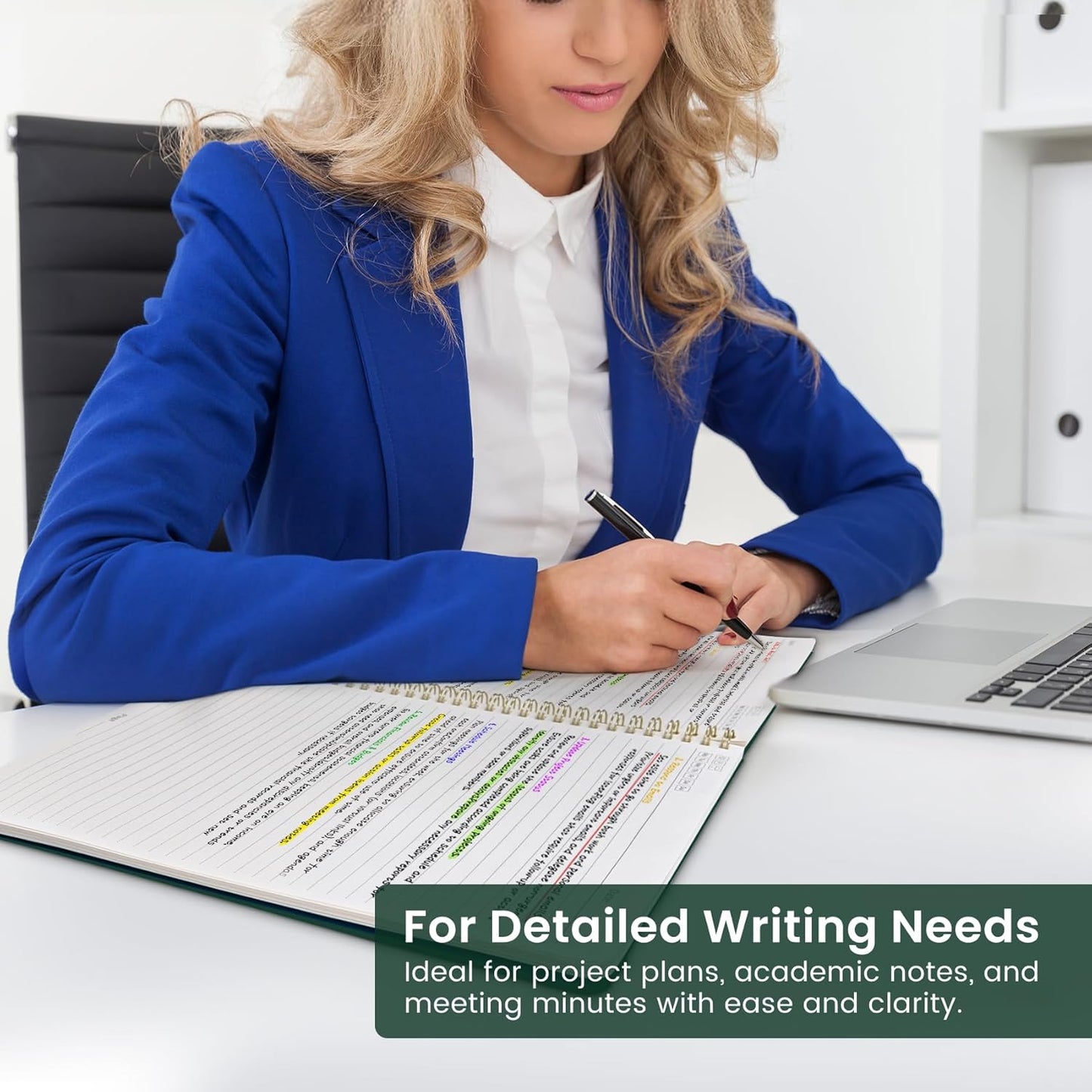 Taja Spiral Lined Notebook, 8.5"x11" Notebooks for Work, Large A4 Journal for Women & Men, College Ruled Journaling Notebook for Writing, Plastic Cover Spiral Journal, Butterfly