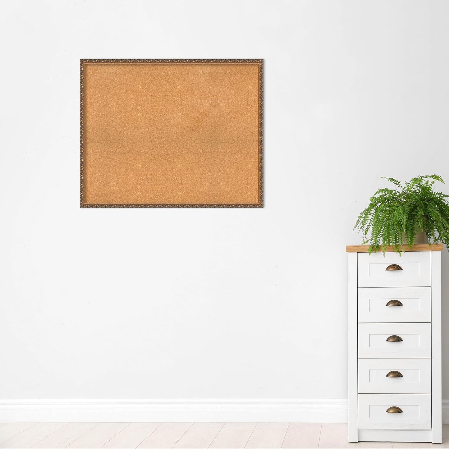 Amanti Art Natural Cork Board for Wall, 34x42 Vision Board with Bronze Frame, X-Large Corkboard Office Decor for Home Organization, Traditional Corkboard Pinboard to Display Items for Home