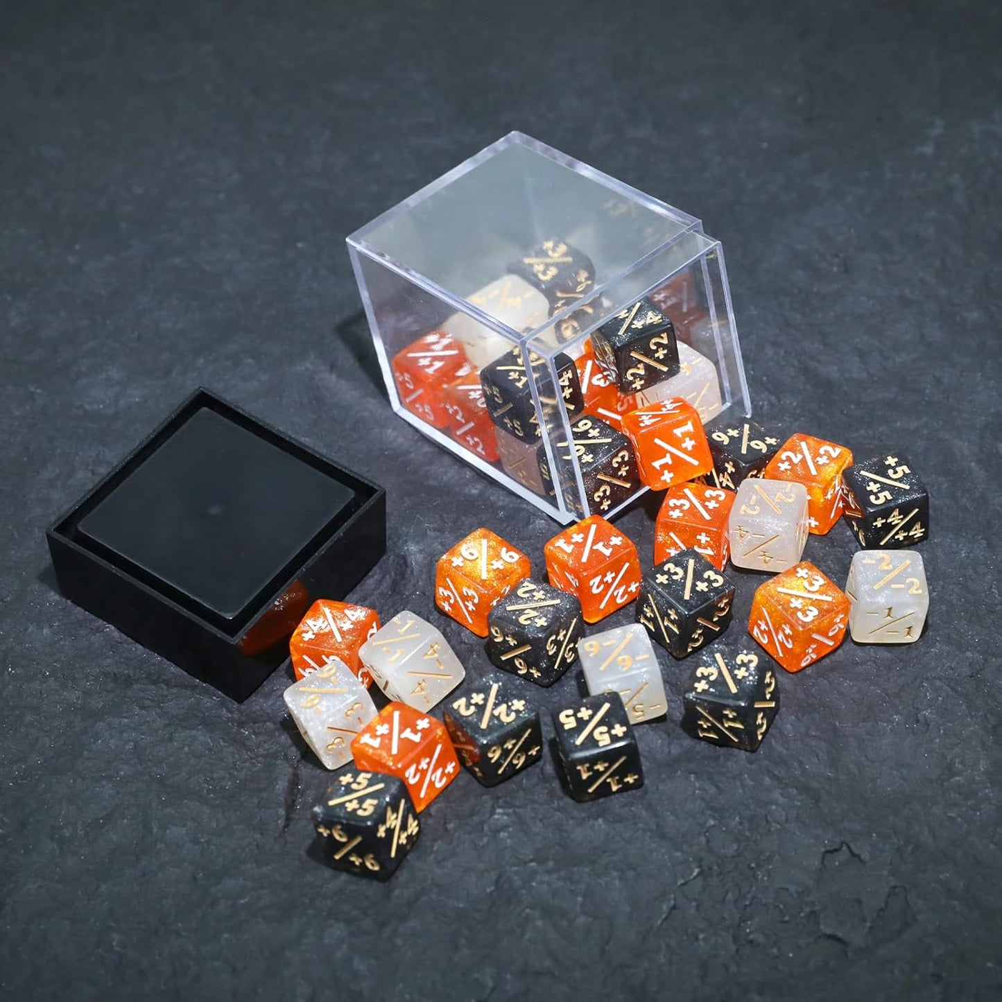 36PCS 12mm MTG Life Counters Dice Set for Magic The gatering, MTG Plus 1 Tokens 6 Sided Mini Dice Set with Box, Compatible with TCG CCG Magic Card Gaming Accessories