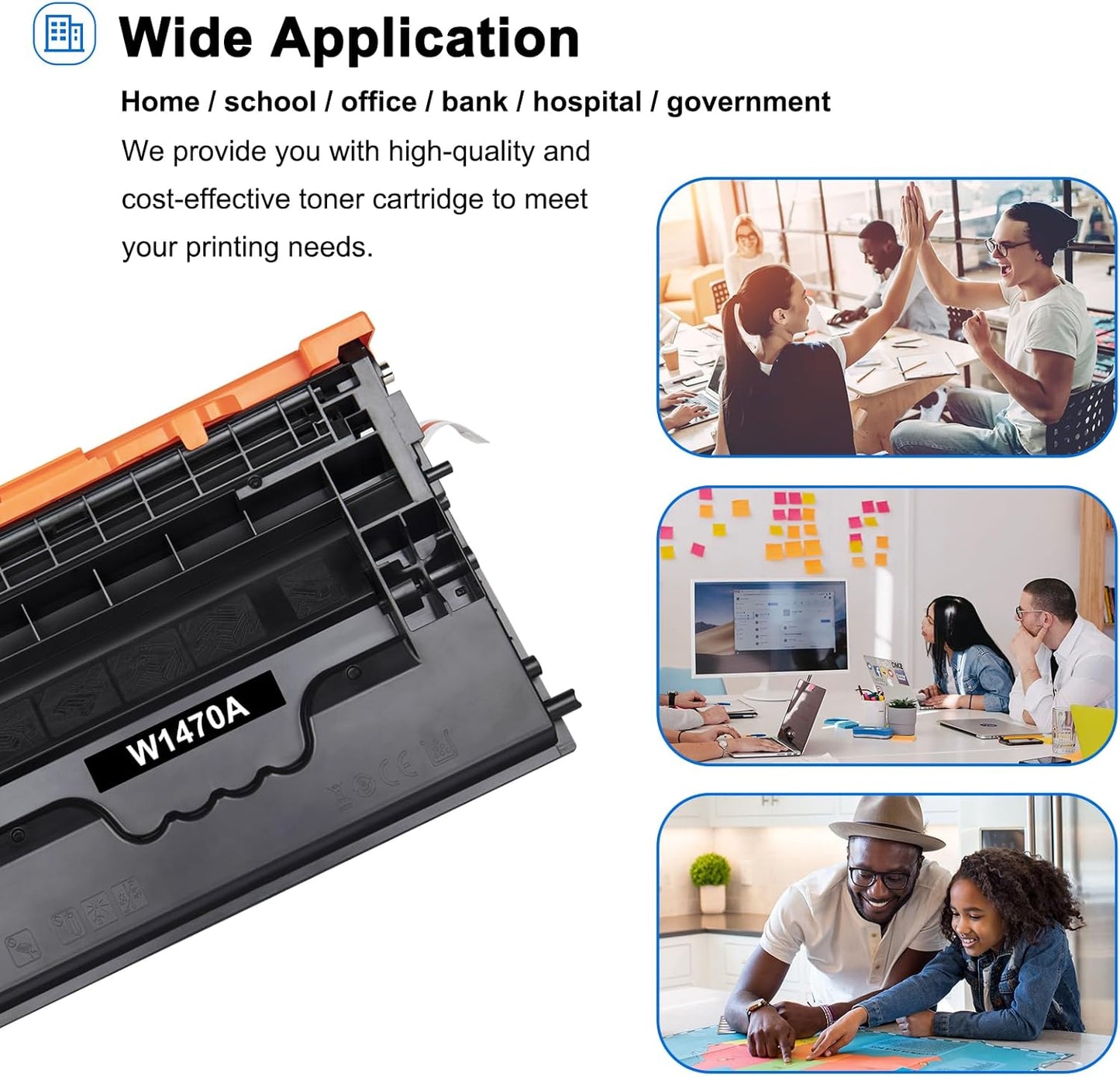 147A Black Toner Cartridge Compatible Toner Cartridge Replacement for HP 147A W1470A 147X W1470X for Enterprise M610n M611dn M611x M612dn M612x MFP M634h M635fht M635h M636fh Printer Ink (2-Pack)