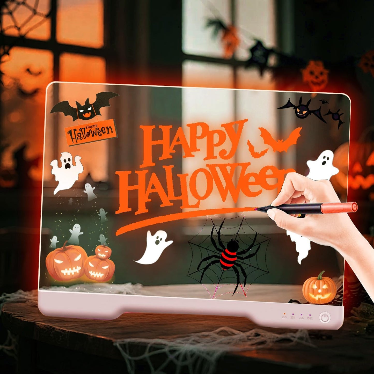 12-Color Markers for Doodle Glow,Neon Dry Erase Markers for Led Drawing Board, Non-Toxic Erasable Chalk Marker for Clear Acrylic Calendar, Mirror, Window, First Day Of School Sign