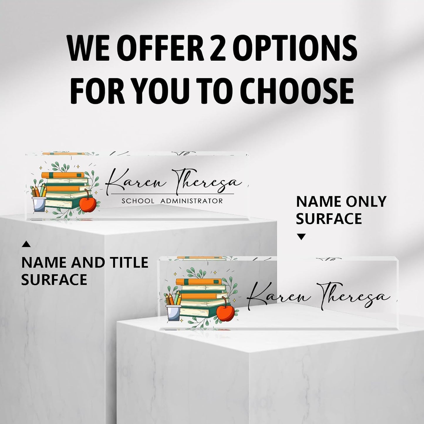 Custom Office Name Plate, Personalized Gifts for Women & Teachers, Office Desk Accessories