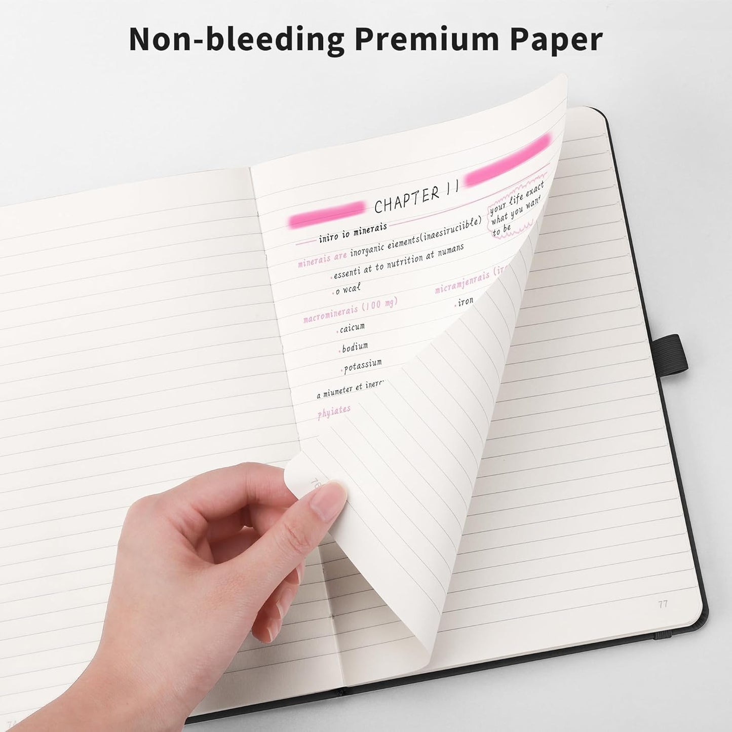 RETTACY Lined Journal Notebook, 192 Numbered Pages, A5 Medium Size (5.7'' x 8.3''), for Men & Women, Journaling, Writing, Work & Office, Leather Hardcover, 100 GSM Thick Paper (Dark Green)