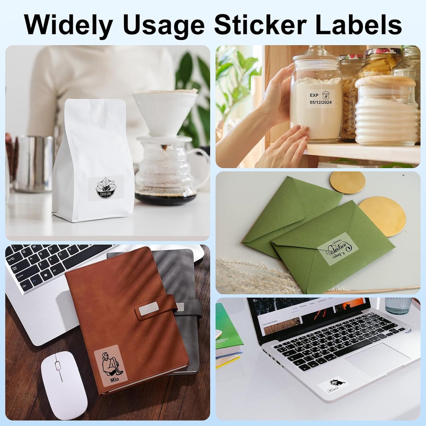 3 Rolls Phomemo Transparent Labels, 1.57'' x 2.36'' (40 x 60mm) Sticker for Phomemo M220 M110 M108 M250 M260 M221 M120 M150 Label Maker, for Barcode, Qr Code, Box, Name