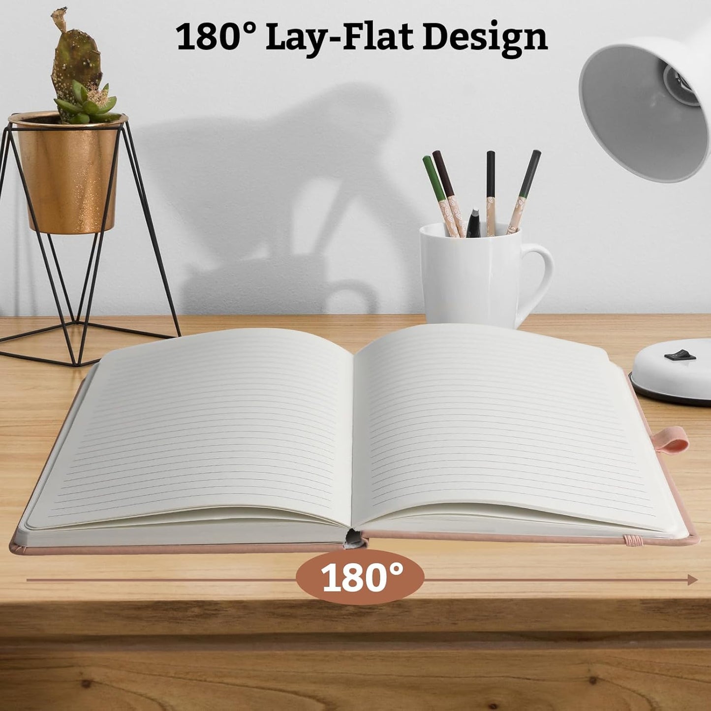 Hardcover Lined Bullet Dotted Journal Notebook, A5 140 192 Pages 100 120Gsm Paper College ruled for School,Work,Travel,and Daily Planning,5.7''*8.3'' (12, Blush, A5 Lined)