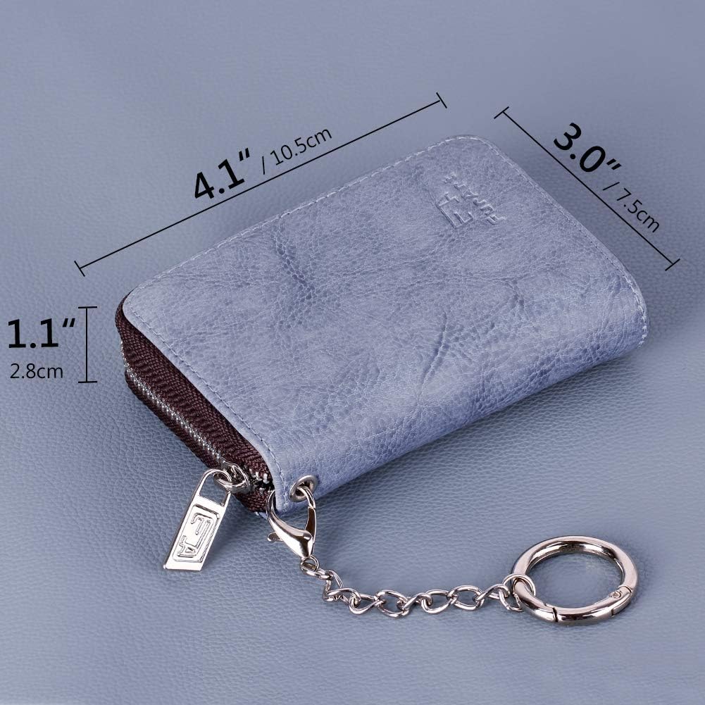FurArt Zipper Wallet Women, RFID Blocking Credit Card Wallet, Business Card Holder, Compact Size KeyChain Wallet