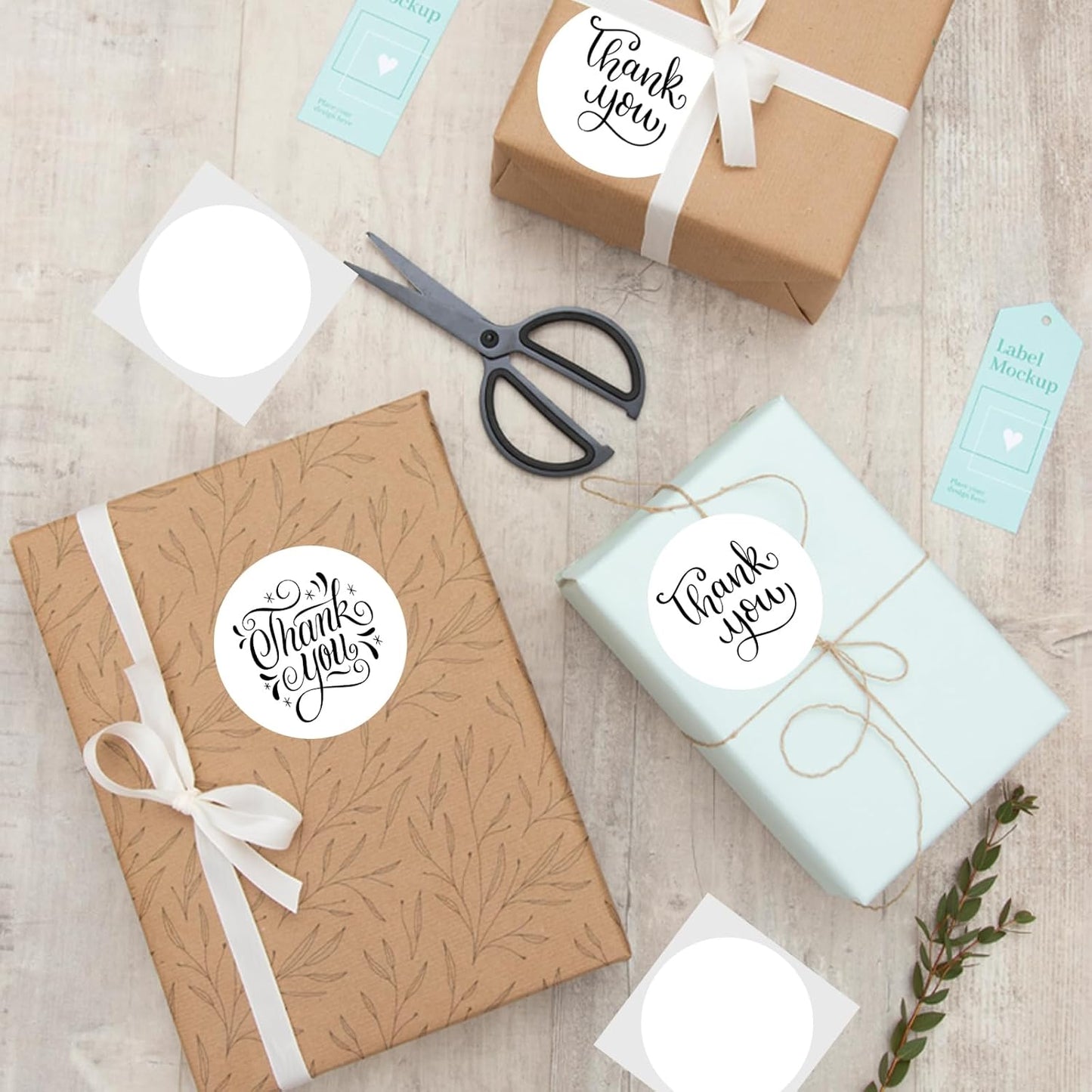 2 Inch Round Thermal Labels, Self Adhesive Circle Waterproof Thermal Labels, Multipurpose Roll Direct Thermal Sticker for DIY Logo Design, 500 Labels/2 Rolls