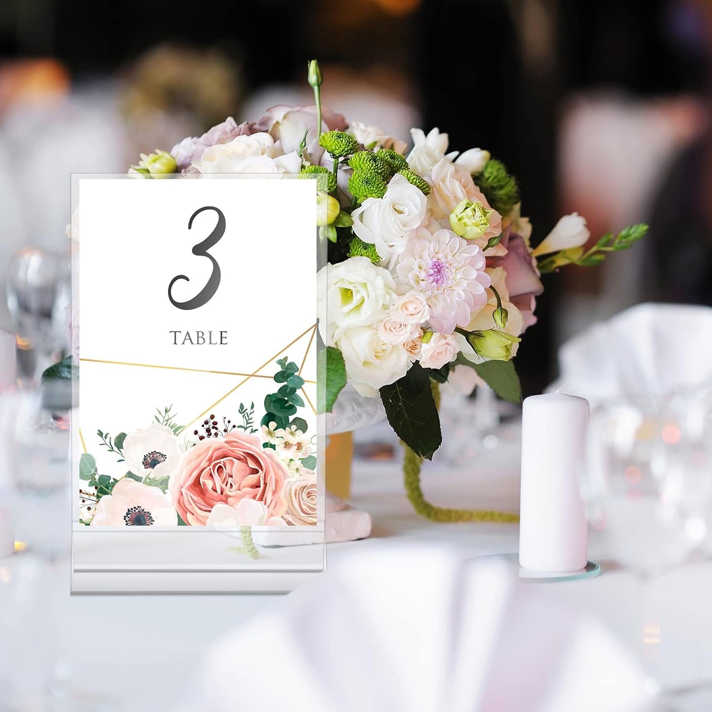 24 Pack Acrylic Sign Holder, Plastic Clear Table Display Holder Double Sided Menu Display Stands T Shaped Card Picture Frames for Office, Weddings, Meetings, Hotels, Restaurants (4 x 6 Inches)