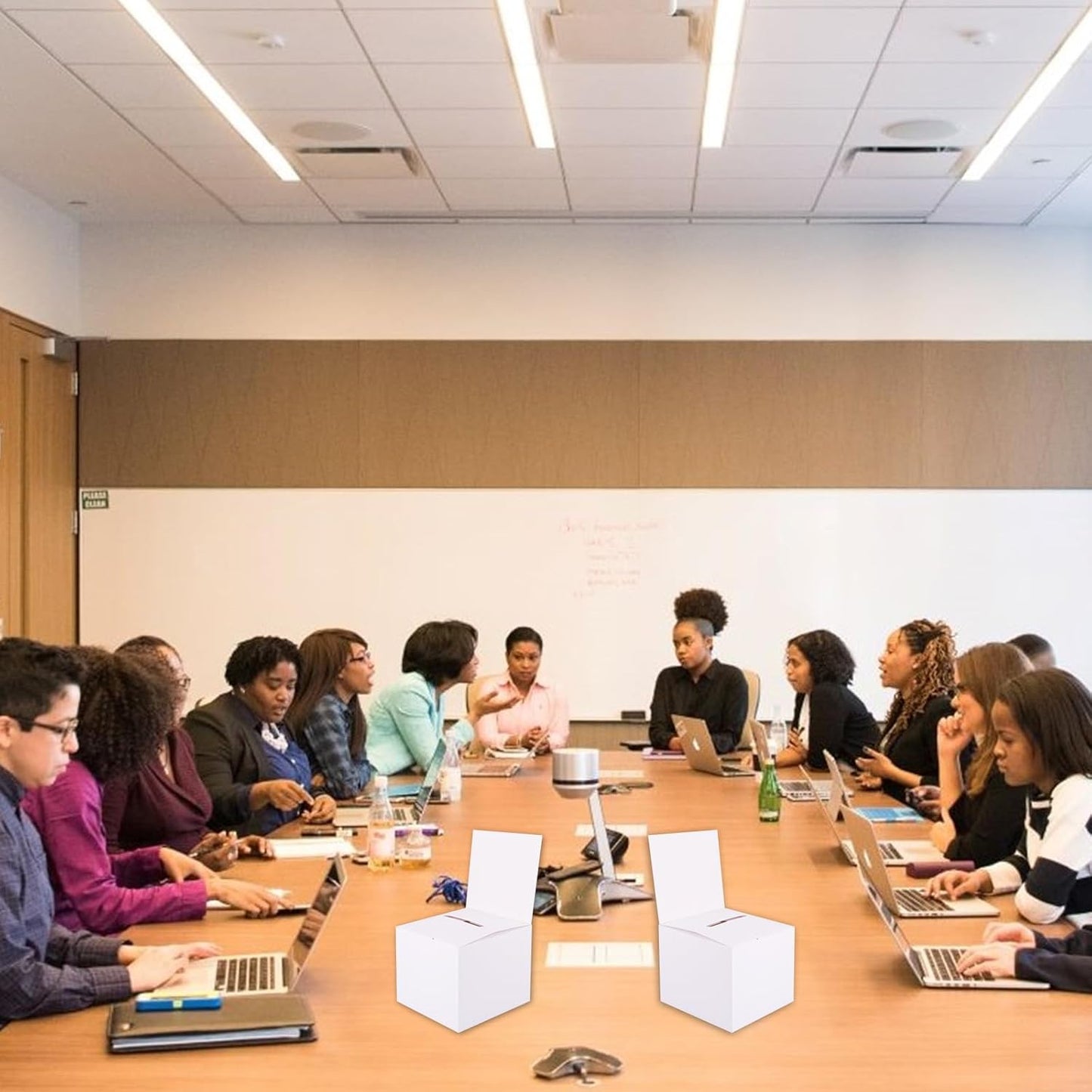 SHUESS 30 Pack Raffle Ticket Box Raffle Boxs Ballot Boxes with Slot White Suggestion Donation Boxs for Fundraising Cardboard Charity Box with Slot for Collecting Business Card Voting Contest, 6 Inches