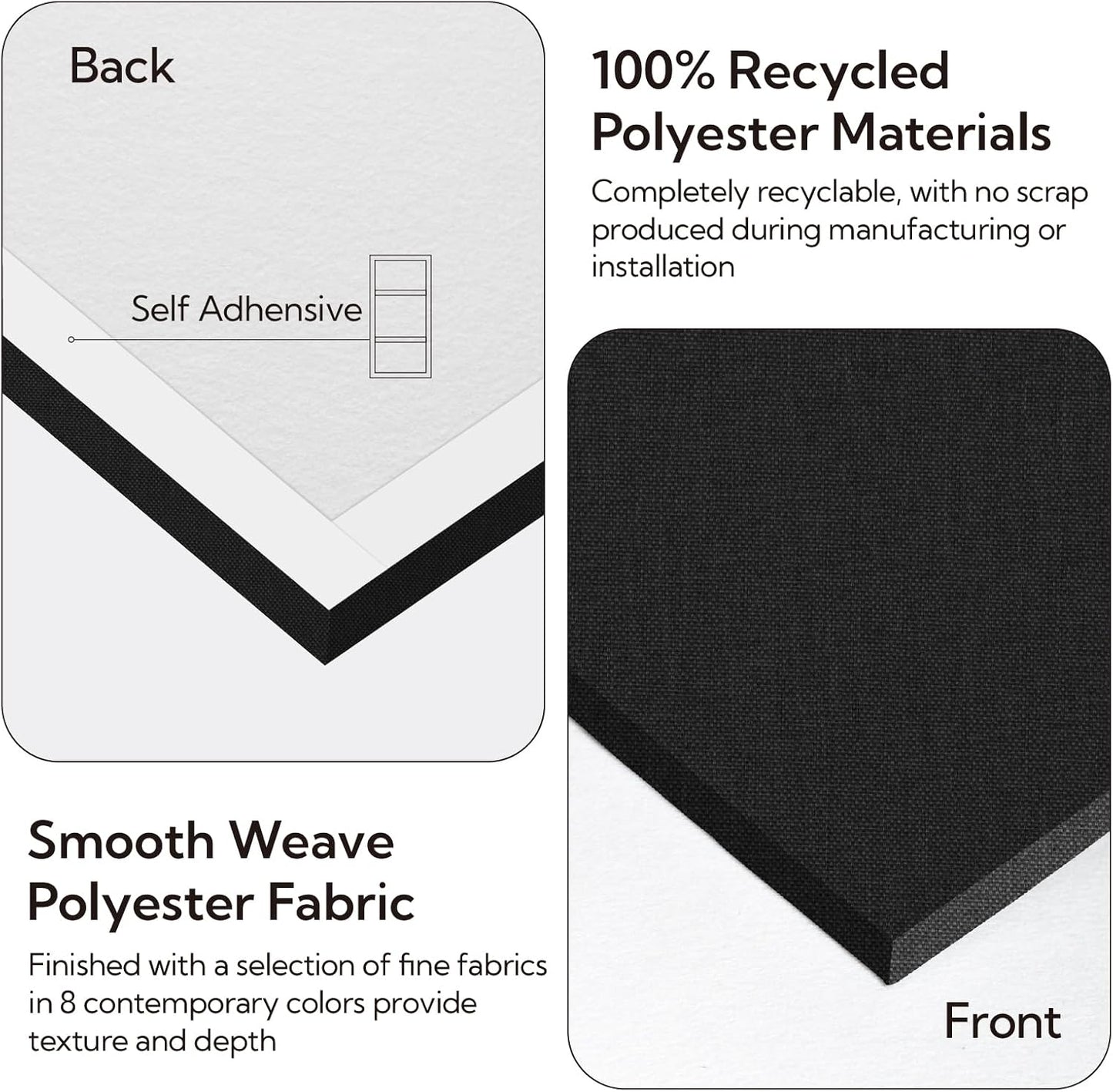 Olanglab Acoustic Panels 2 Pack, 48''x24'' Large Sound Panels, Fabric Wrapped Sound Proof Foam Panels for Walls, Sound Absorbing Panels for Recording Studio Acoustical Treatments (Black)