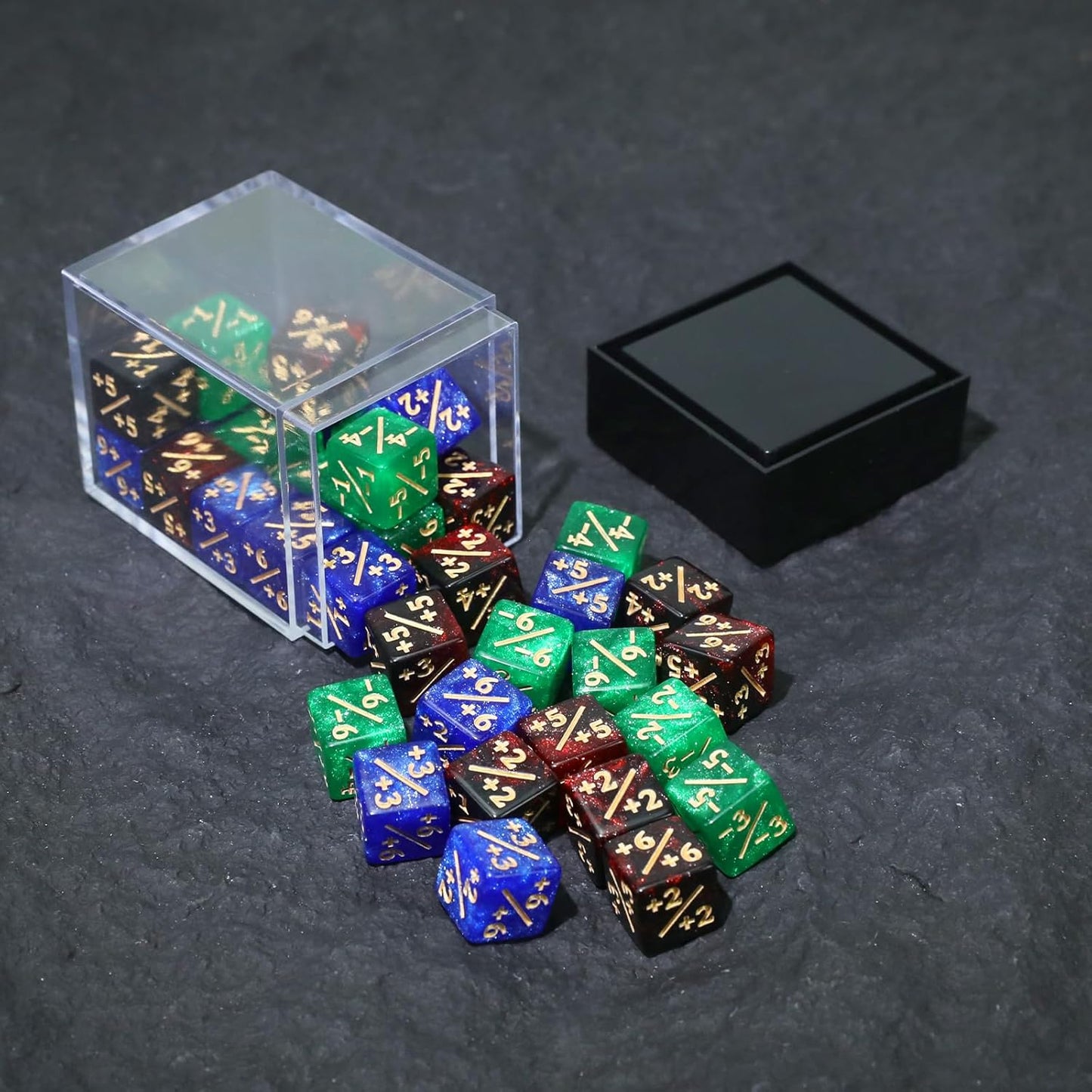 36PCS 12mm MTG Life Counters Dice Set with Box, Small MTG Tokens Loyalty 6 Sided Dice for Magic The gatering Accessories, Compatible with TCG CCG Magic Card Gaming Accessories