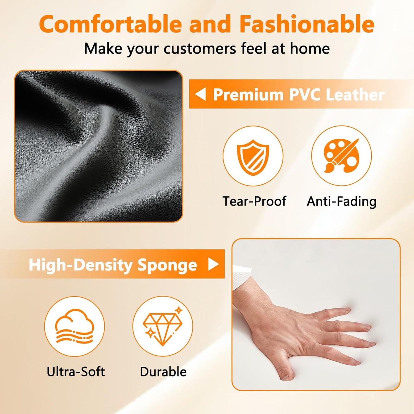 CLATINA Waiting Room Guest Chair with Bonded Leather Padded Arm Rest for Office Reception and Conference Desk Black 4 Pack