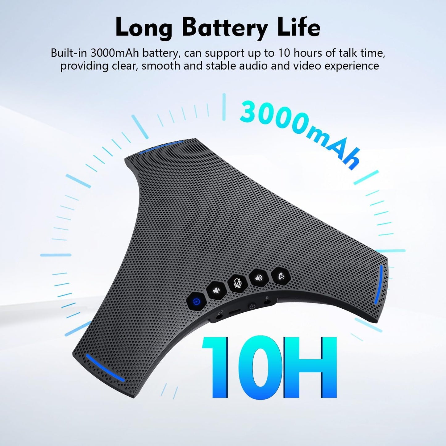 TOALLIN S68 Speakerphone, Wireless Conference Microphones with Speaker, 360° Omnidirectional Voice Pickup, Bluetooth & USB Computer Speaker and Noise-Reduction Mics for Business Meetings