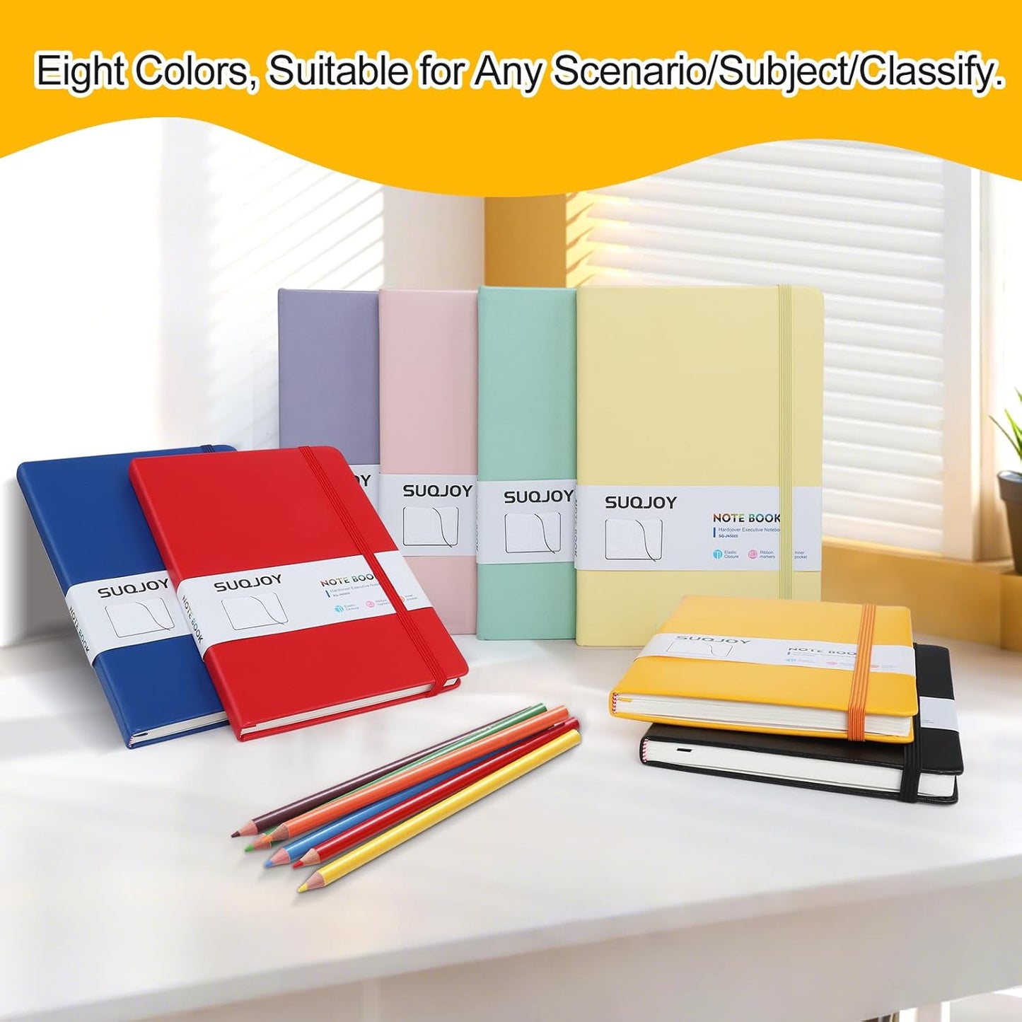 Lined Journal Notebook for Women Men,5.5"x8.3",100 GSM Thick Paper, A5 Hardcover Leather Journaling Notebooks for Writing,Travel,Work & School,College Ruled Notebooks for Note Taking Diary(Orange)