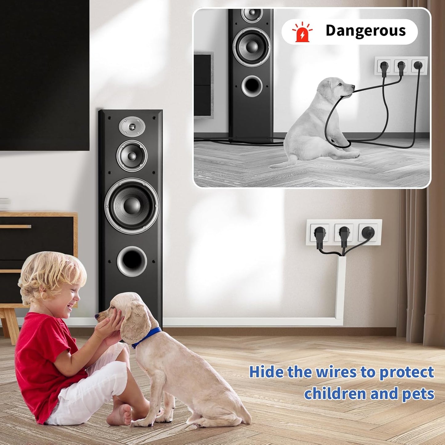 Extra-Long Paintable Cord Cover Hider for Wall Mounted TV - 6x 39.4in TTL 236in