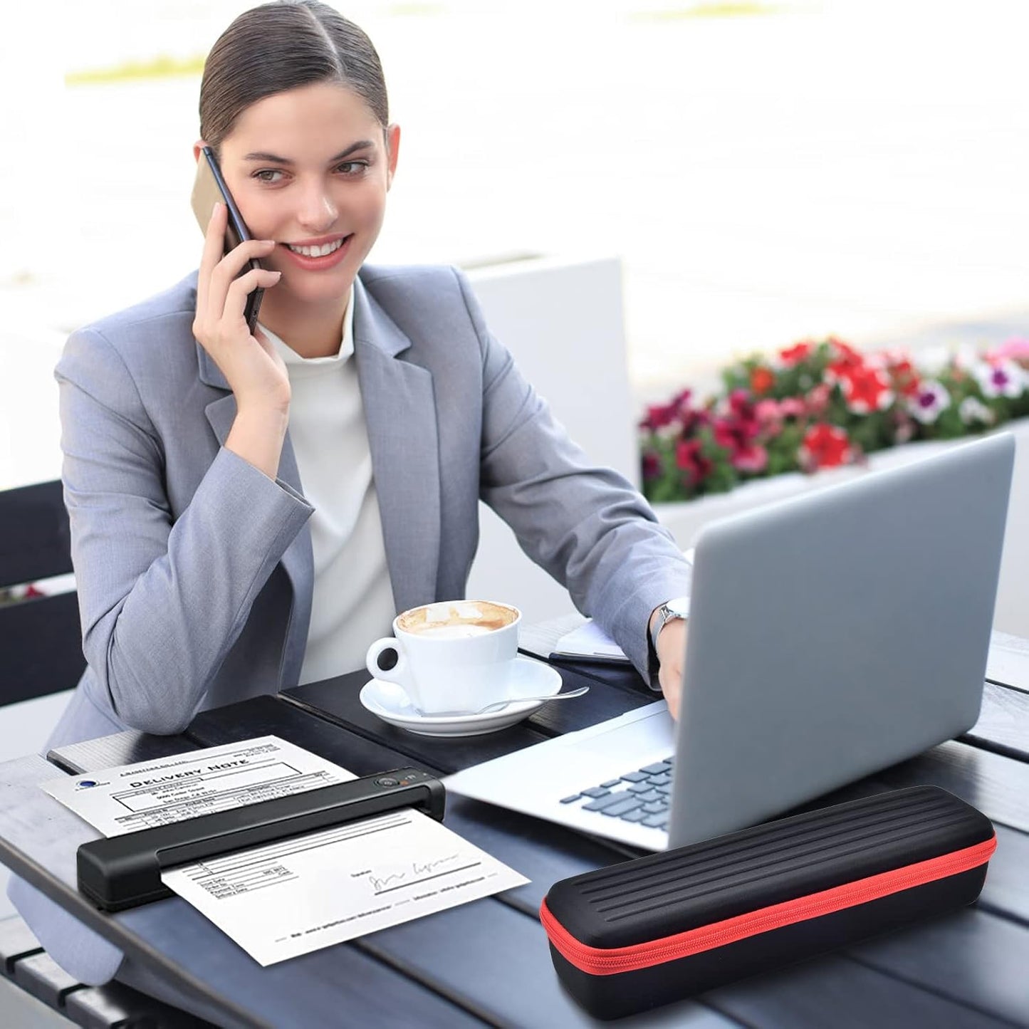 ALKOO Case Compatible with Epson Workforce ES-50/ ES-60W/ ES-55R/ ES-65WR/ DS-30/ DS-70/ DS-80W Portable Sheet-Fed Document Scanner, Storage for Epson Scanner for PC and Mac- Black (Box Only)