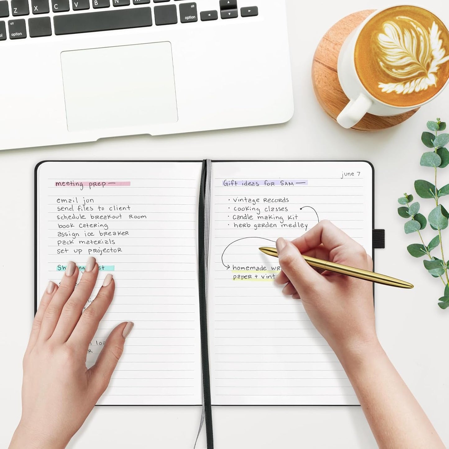 A5 Lined Leather Journal and Pen Set for Women&Men, Gift Box Included, Hardcover Notebook with 160 Pages 100GSM Thick Paper, for Work, Business, School or Home Writing(Black)