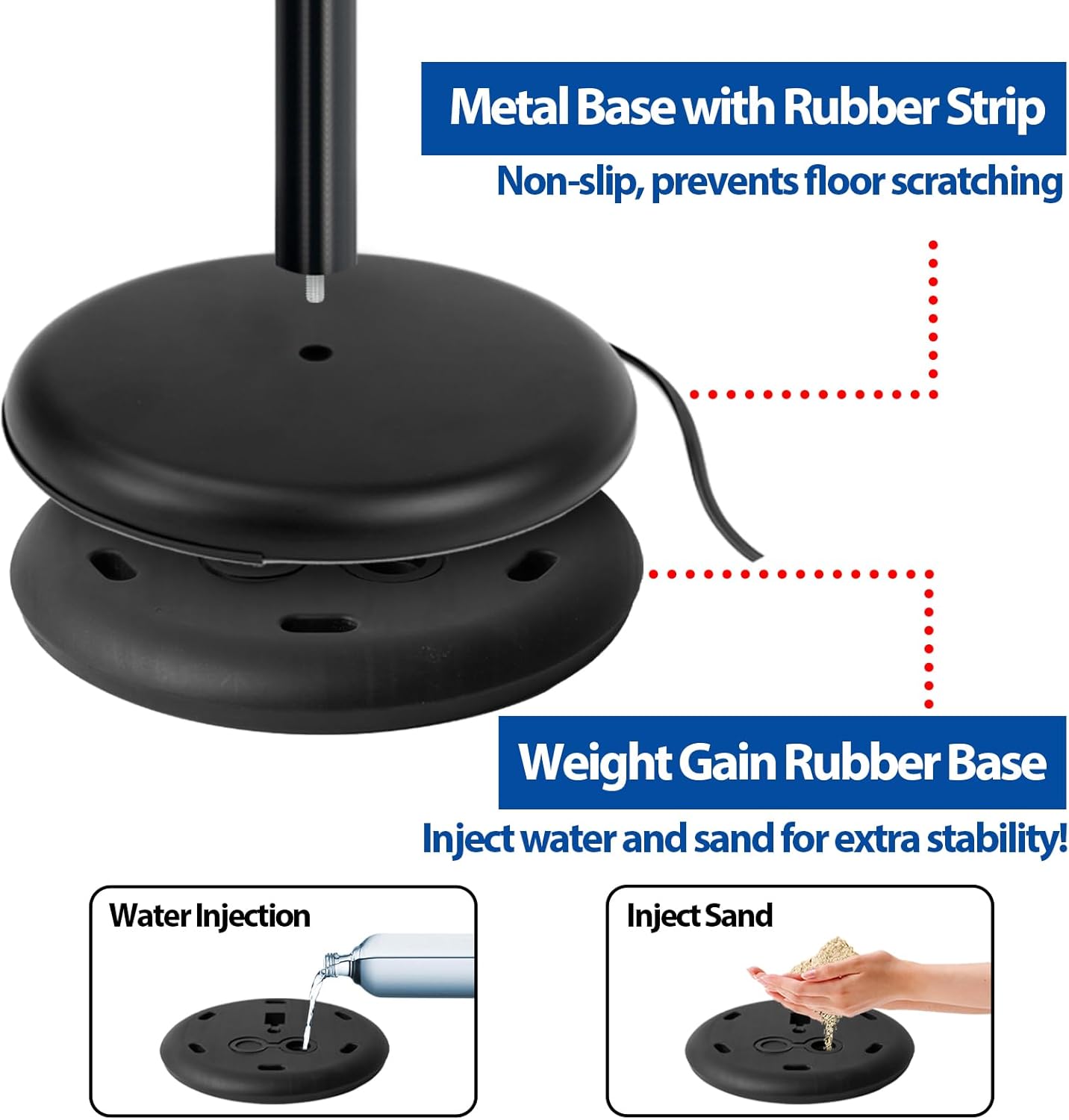 2-Pack 8.5x11 Inch Adjustable Sign Stand & Floor Standing Sign Holder - Pedestal Poster Stand with Vertical & Horizontal View Display for Indoor/Outdoor Business & Store Signage (Black)