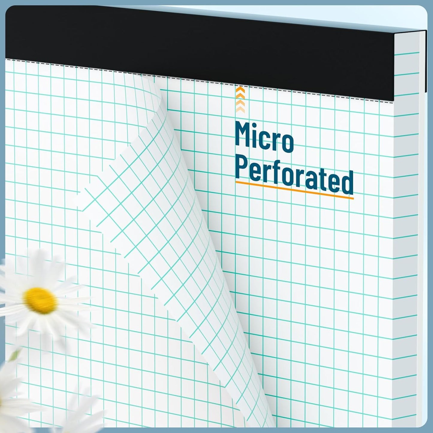 Quad Ruled Graph Paper Pad, 8 pack of 50 Sheets, White, 4x4 (4 Squares per inch), 8.5 x 11.75-Inch Grid Paper Pad