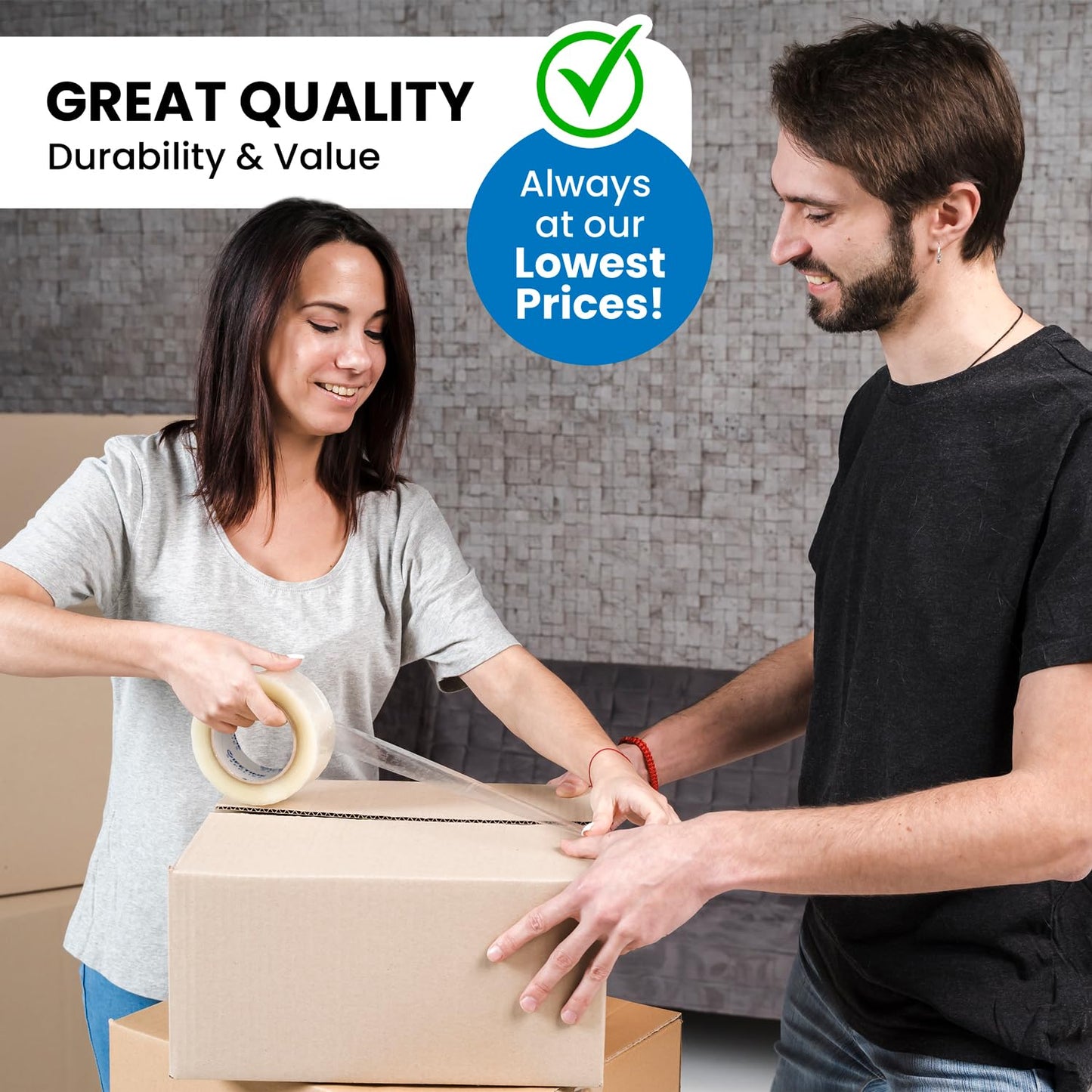 36 Rolls | 2.4 mil Clear | 110 Yards Each (3960 Yards Total) | 2" Premium Packing Tape Heavy Duty Packaging Tape for Shipping Moving Stronger Thicker