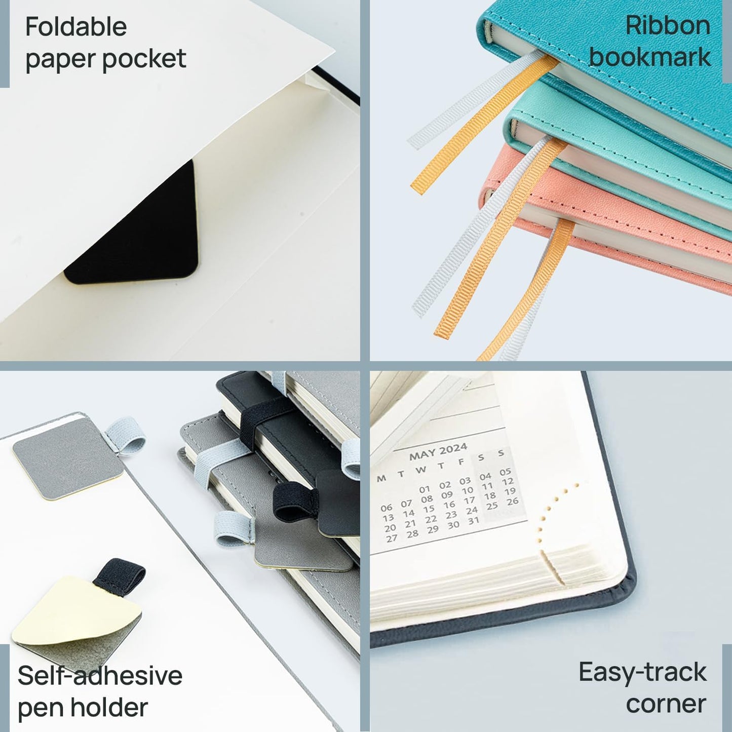 POPRUN 2026 Planner (Large - 8.5'' x 10.5'') - 2026 Weekly Calendar (Jan. 2026 - Dec. 2026) with Hourly Time Slots, Weekly/Monthly Appointment Book for Time Management - Leather Soft Cover - Pacific Green