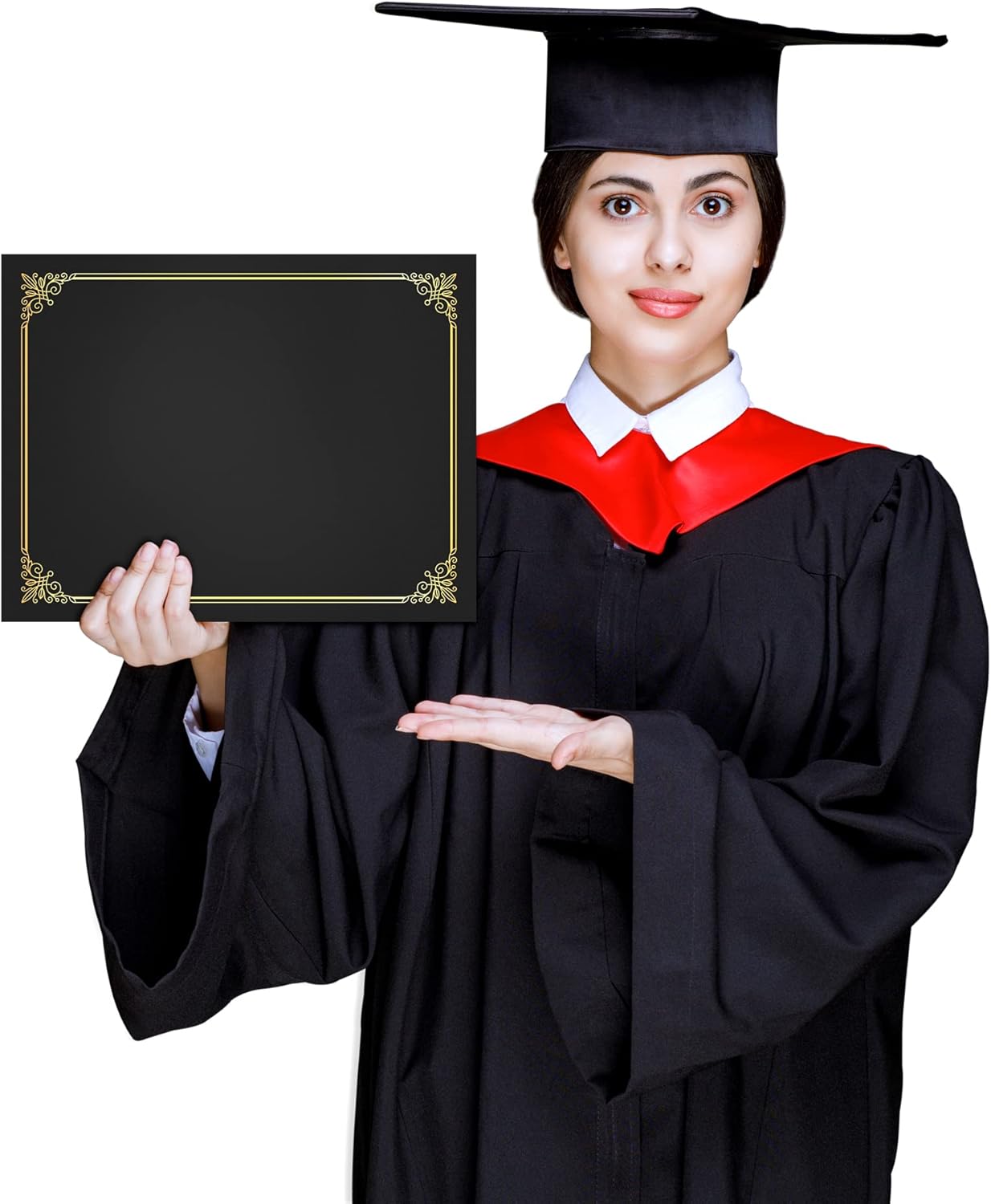 GNL Certificate Holders - 200 Packs Black Diploma Holders, Certificate Covers with Gold Foil Border, for Letter Size 8.5 x 11 Certificate Paper, Award, Graduation, Documents