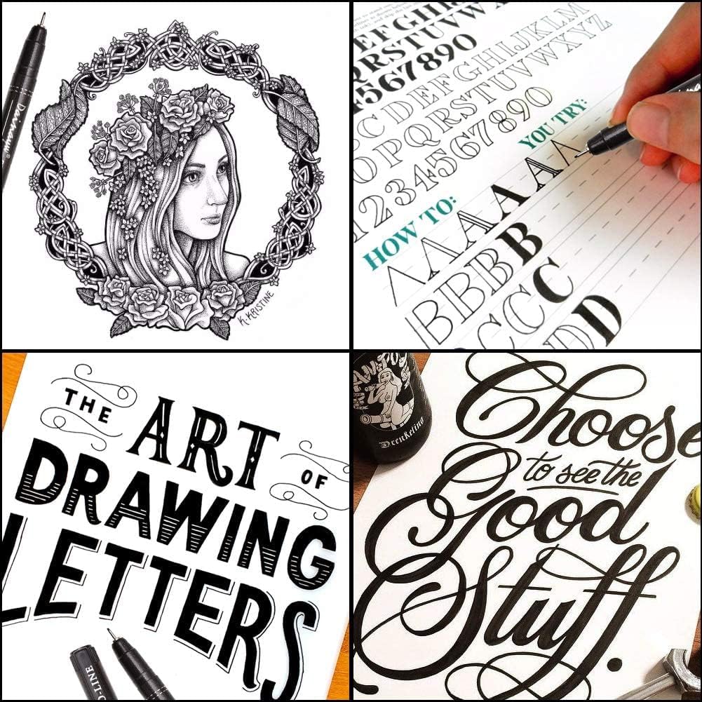 dainayw Micro-Pen Fineliner Ink Pens, 13 Pack Black Micro Fine Point Drawing Pen Waterproof Archival Ink Multiliner Pens for Artist Illustration, Sketching, Technical Drawing, Anime, Manga